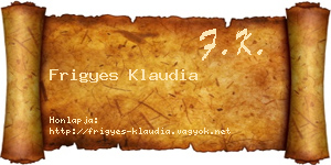 Frigyes Klaudia névjegykártya