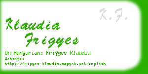 klaudia frigyes business card